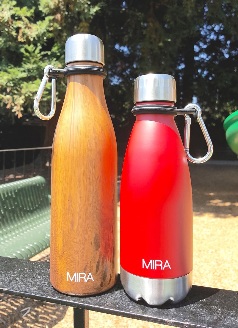 MIRA Durable Silicone Carrier with Carabiner Clip | Fits Any 12oz, 17oz and 25oz Cola Shaped Water Bottles for Outdoor Activities or Daily Use | 2 Pack, Black - Image 5